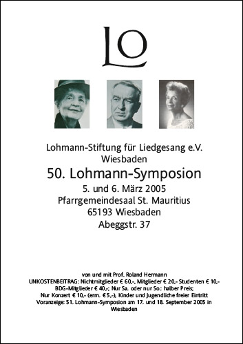 50. Lohmann-Symposion