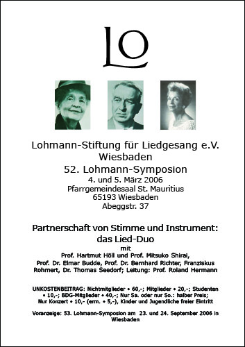 52. Lohmann-Symposion