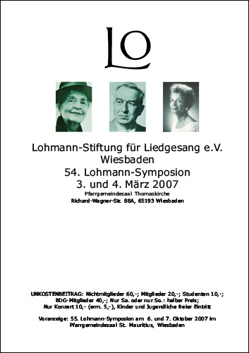 54. Lohmann-Symposion