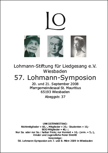 57. Lohmann-Symposion