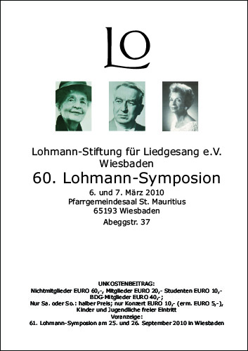 60. Lohmann-Symposion