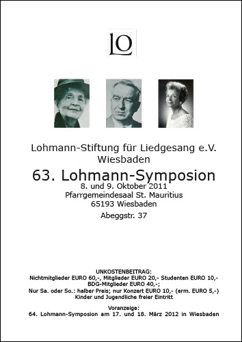 63. Lohmann-Symposion